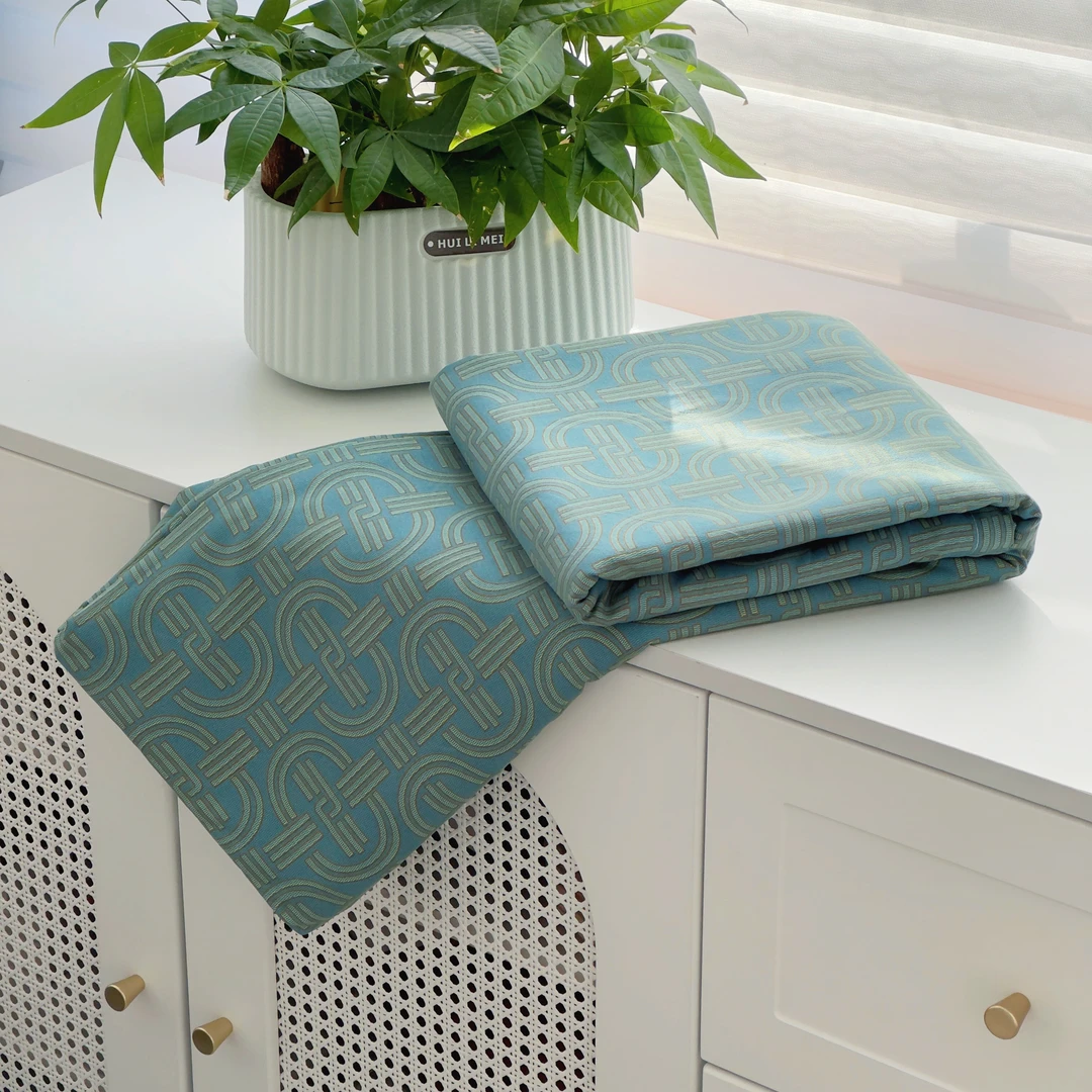 【京かわ会社】磨毛双层纱被罩 漫时光绿 组合