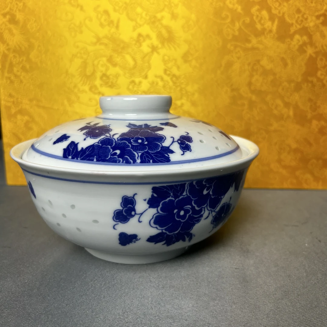 W06景德镇陶瓷青花瓷大汤碗套组带盖不固定一件