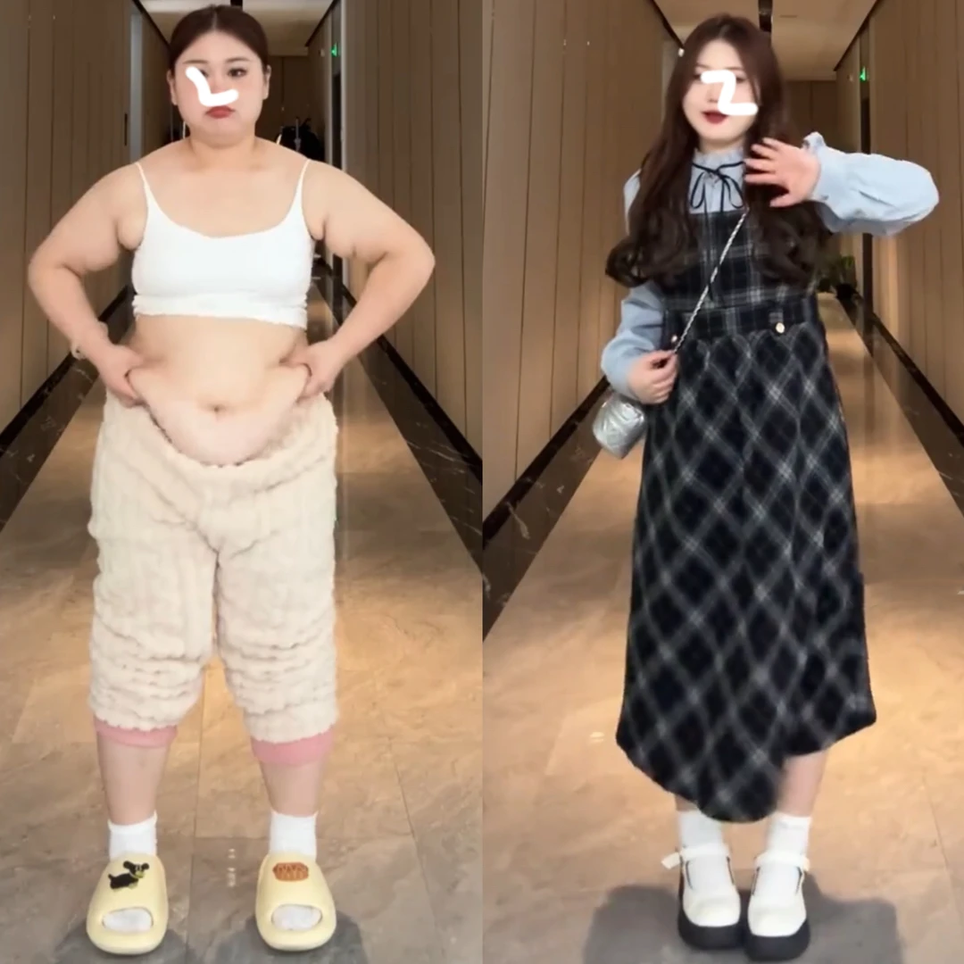 大码女装复古假两件格子连衣裙秋冬胖MM遮肚显瘦裙子高级感A字裙