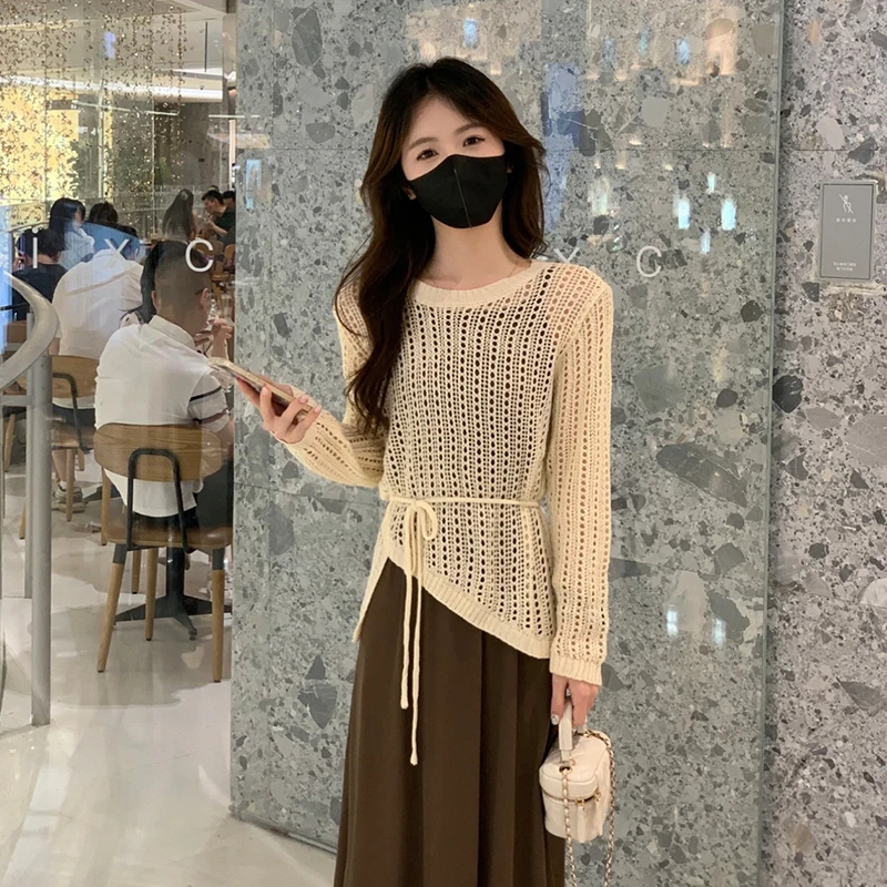 韩系氛围感罩衫套装连衣裙女春秋吊带裙秋季两件套高级感独特绝美
