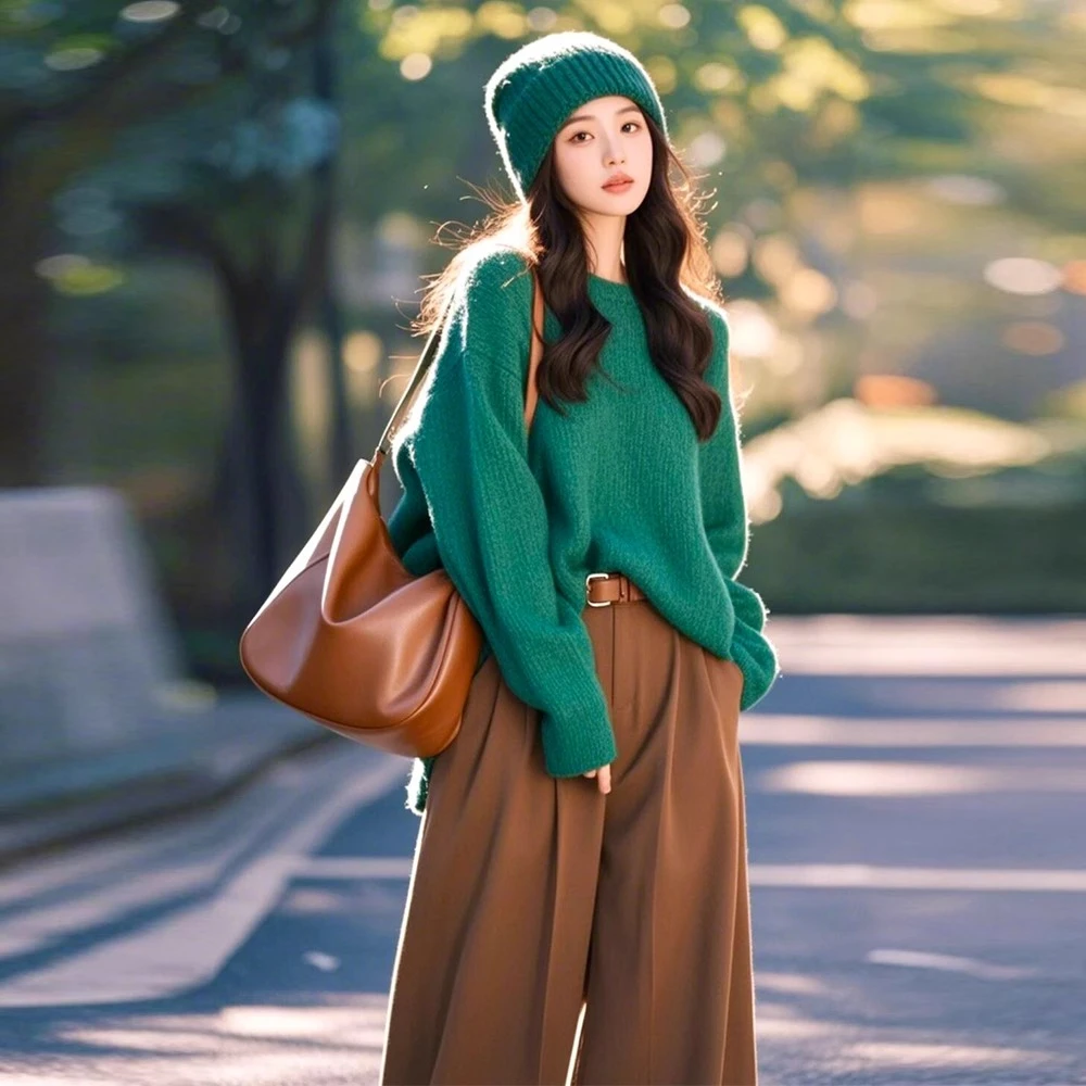 一整套秋冬穿搭套装女2024新款独特绝美韩系高级感上衣裤子两件套