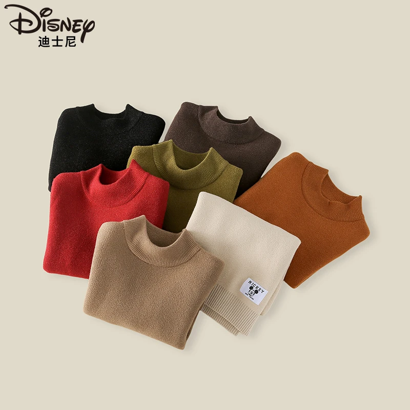 【FL】迪士尼儿童冬装新款圆领毛衣加绒加厚保暖针织衫XOE4ZS220