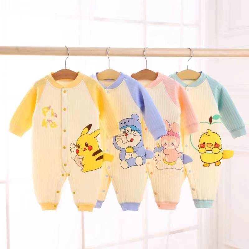 {熊熊帮（1-18个月）春秋保暖无骨夹棉宝宝哈衣爬服幼儿外穿纯棉