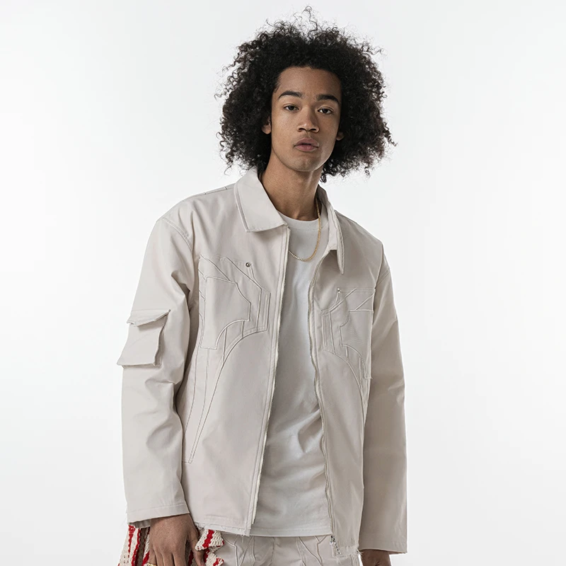 REDH 24SS春夏高速匝道工装夹克设计师拉链外套潮流翻领休闲夹克