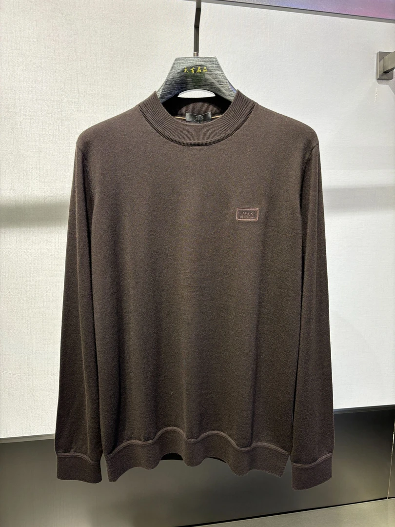 TIRIRT缇瑞男士休闲时尚经典气质纯色绵羊毛毛衣