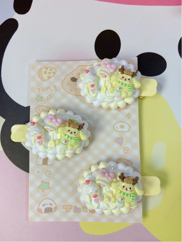 手工可爱DIY卡通奶油胶发夹