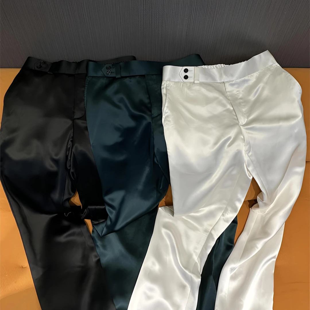 夏季醋酸手工私服裤子男士气质修身透气质感舒适西裤高定商务轻奢