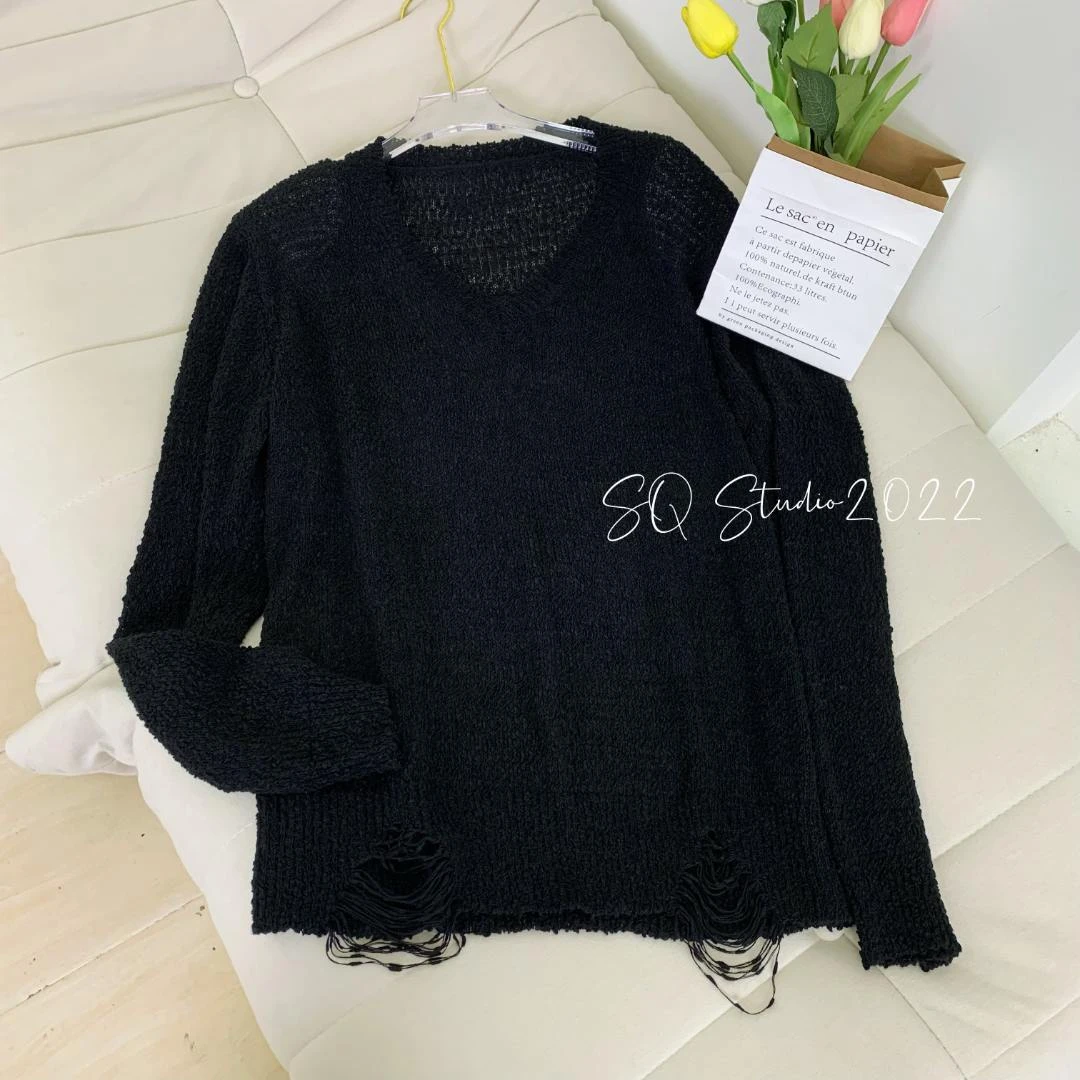 破碎感-新纱线 穿出纸片人既视感特别特别显瘦！Q-Z-32卡码拍小