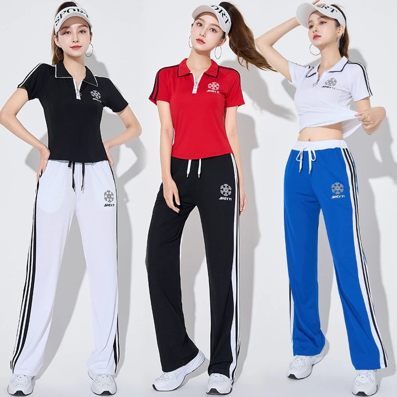 2025广场舞运动休闲服罗马棉半拉链团体跳操表演服装SYFS