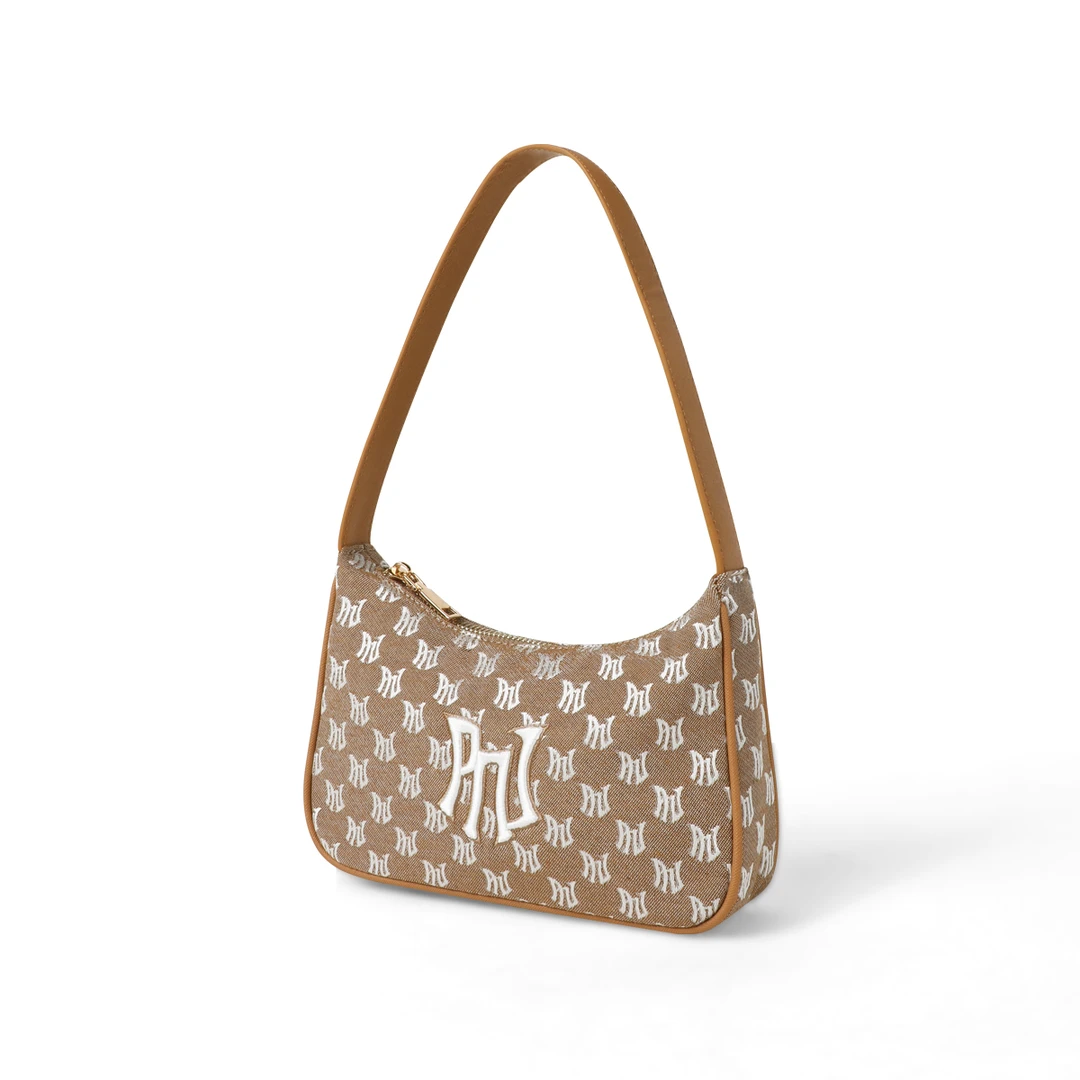 时尚休闲棕色印花腋下经典潮流女士百搭满印单肩卡其肩包