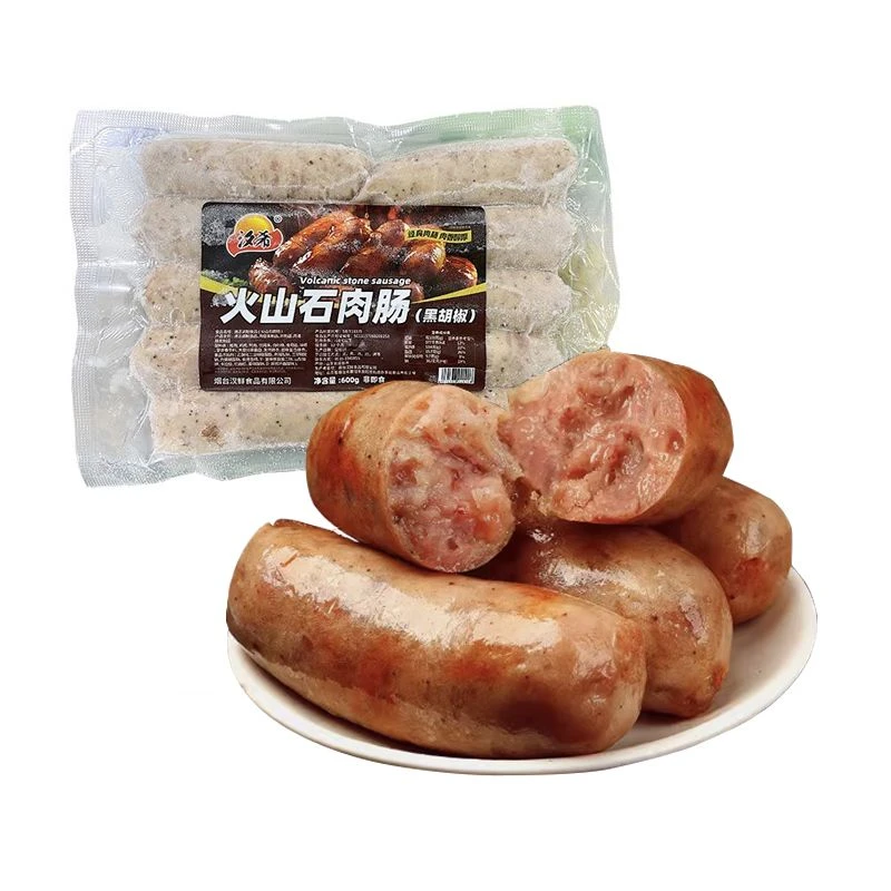 汐希 火山石黑胡椒味肉肠 600g/袋
