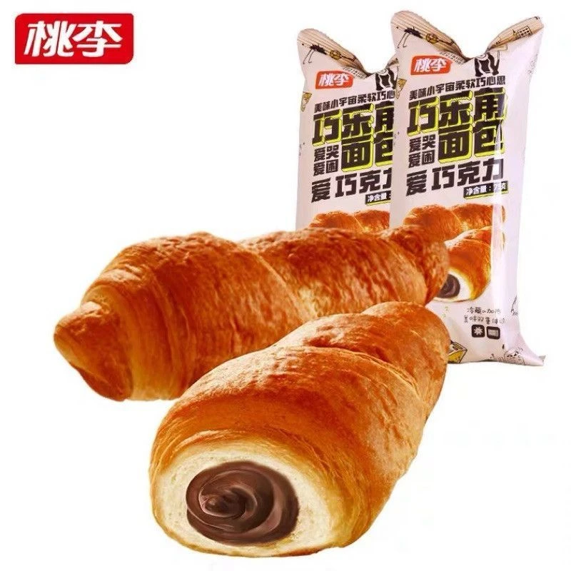桃李 巧乐角面包巧克力味 75g／袋 营养早餐面包代餐零食办公室休闲零食下午茶点心