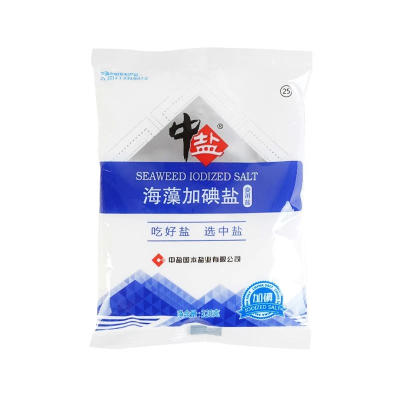 中盐 海藻加碘盐食用盐 320g／袋
