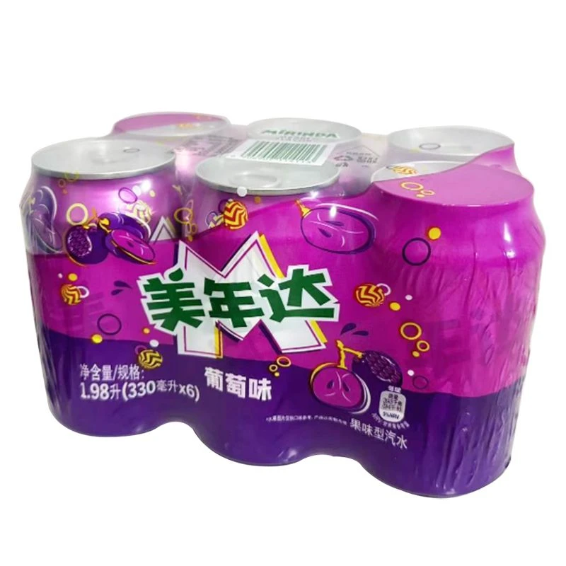 美年达葡萄味330ml*6/包