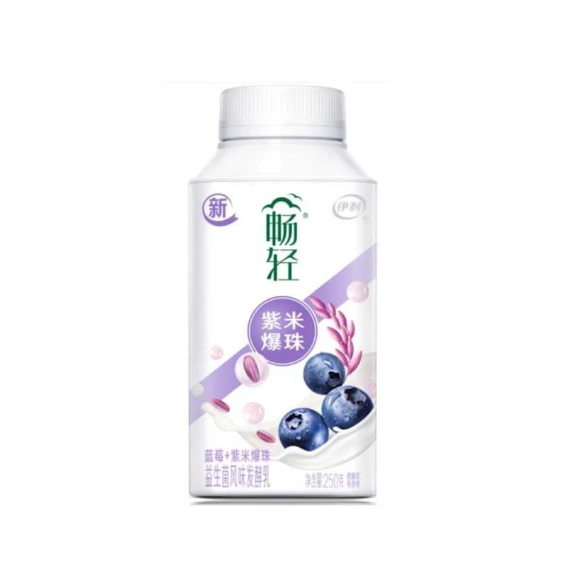 【酸奶】伊利 畅轻蓝莓+紫米爆珠风味发酵乳 250g/瓶