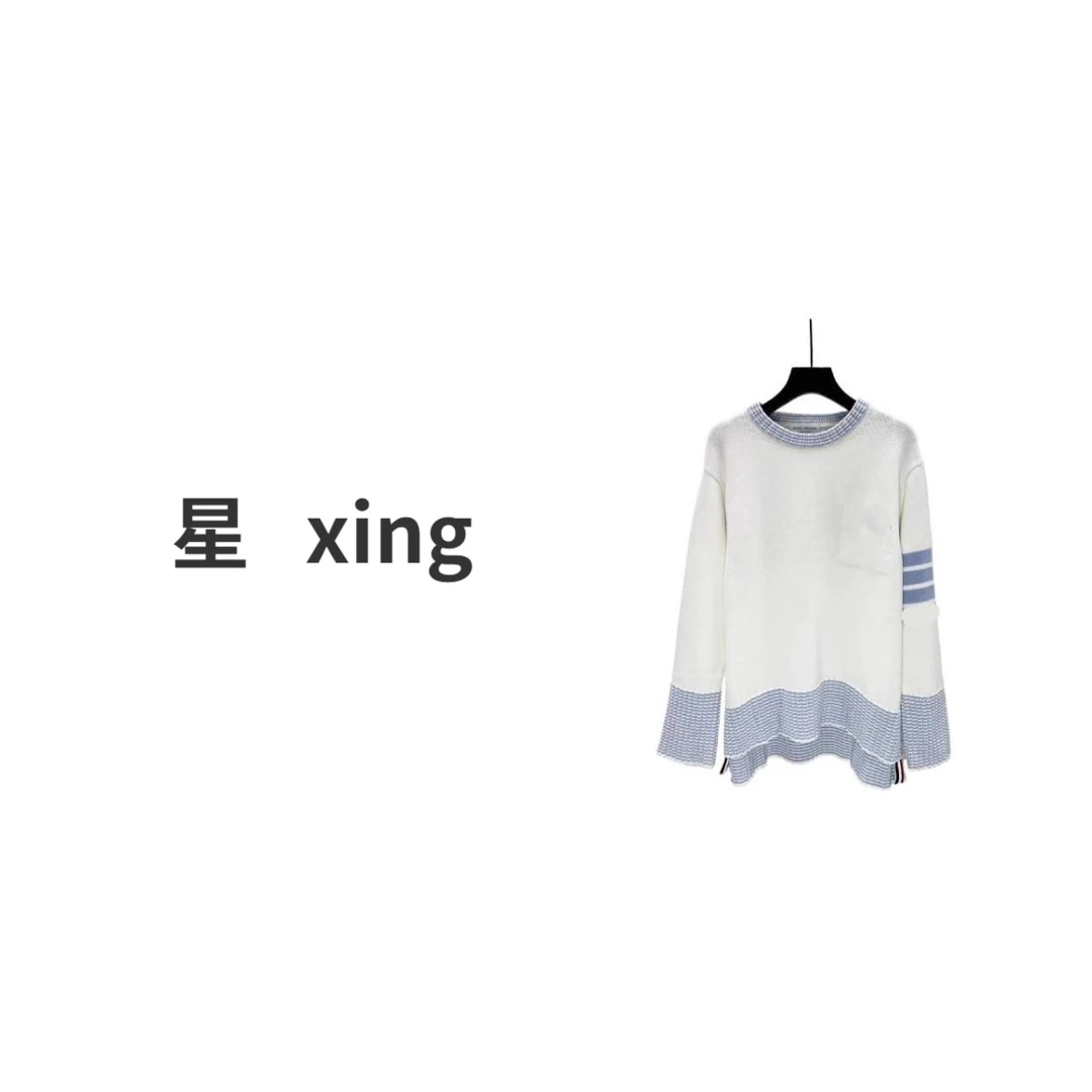 001秋冬新款长袖撞色圆领针织上衣10024