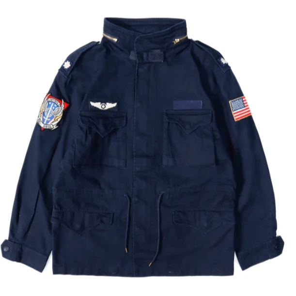 R M51徽章徽标RL人字纹野战地夹克外套军旅军迷夹克外套M65风衣