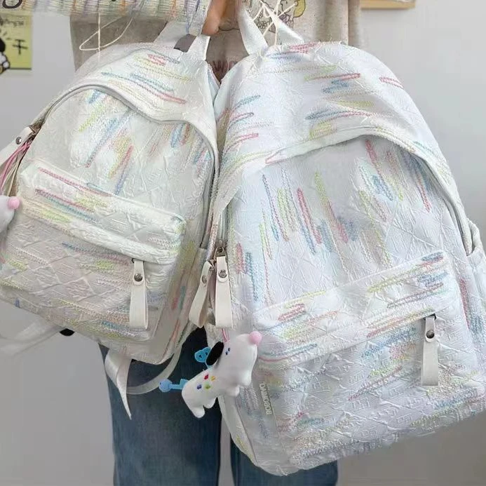 高颜值软妹高中少女双肩包ins日系可爱书包大学生春游大容量百搭