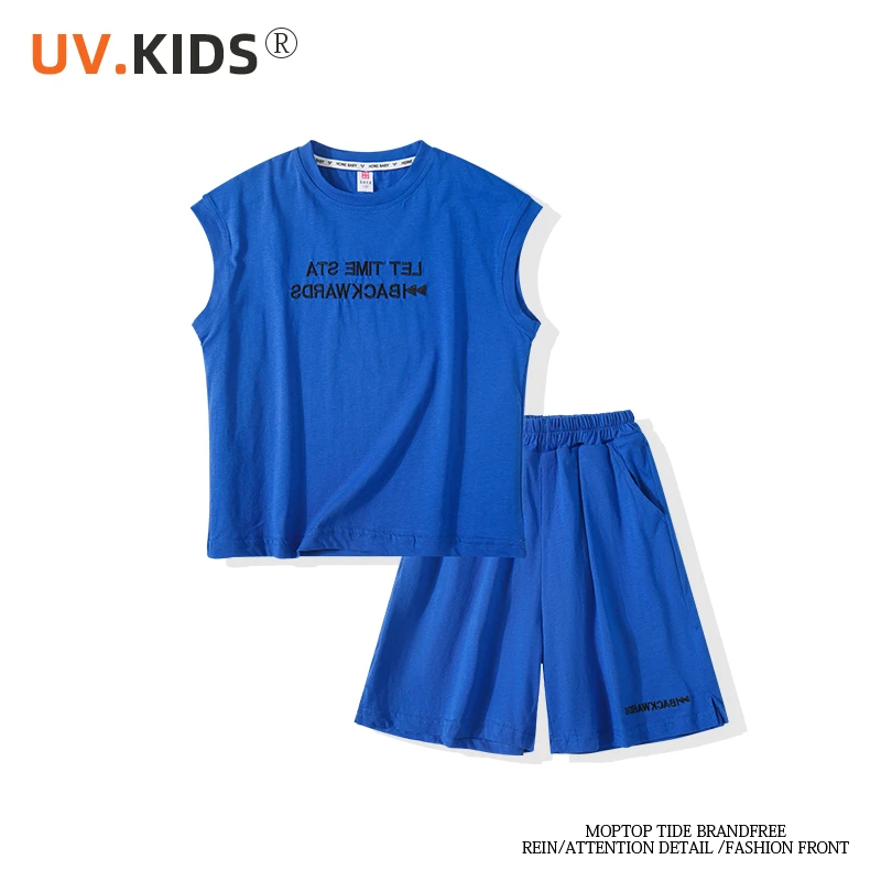 男童夏季套装2024新款童装中大通韩版潮牌儿童无袖两件套-GK025