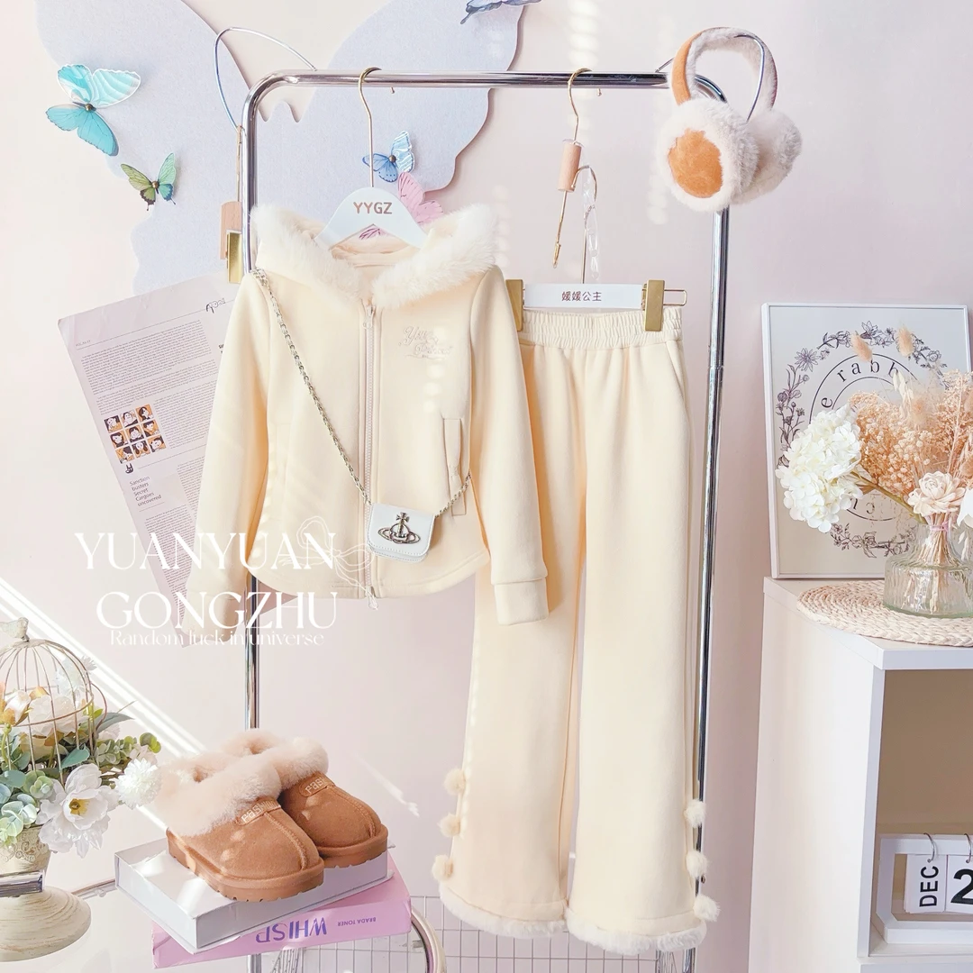 媛媛公主媛【初晴】2025冬季加厚女童百搭气质收腰外套14408Y487