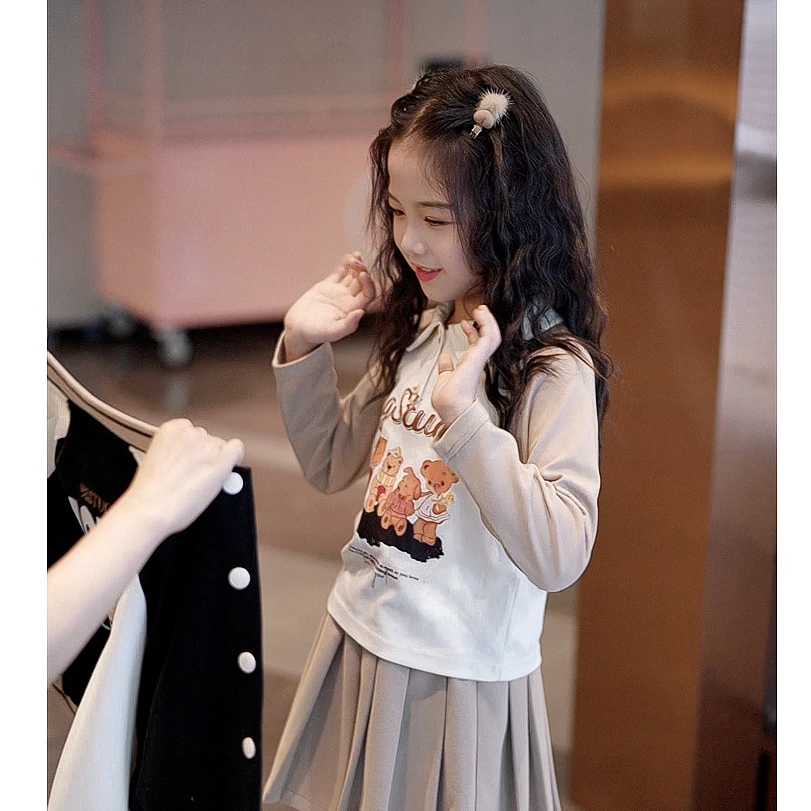媛媛公主FL2024秋季新品女童装小熊T恤14301R361