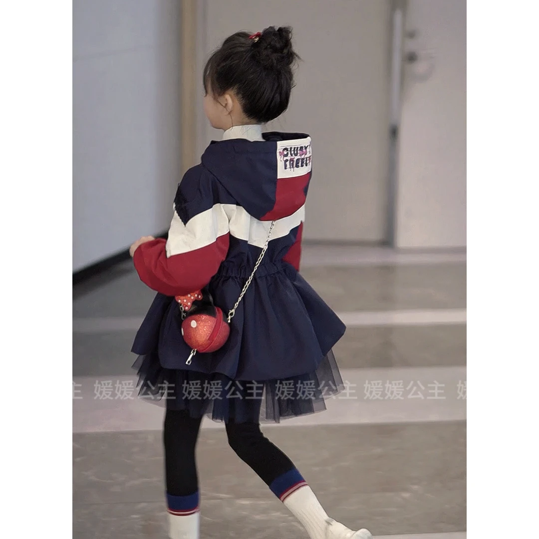 媛媛公主【夹棉】2025早春萌娃穿搭女童休闲撞色外套14416R399