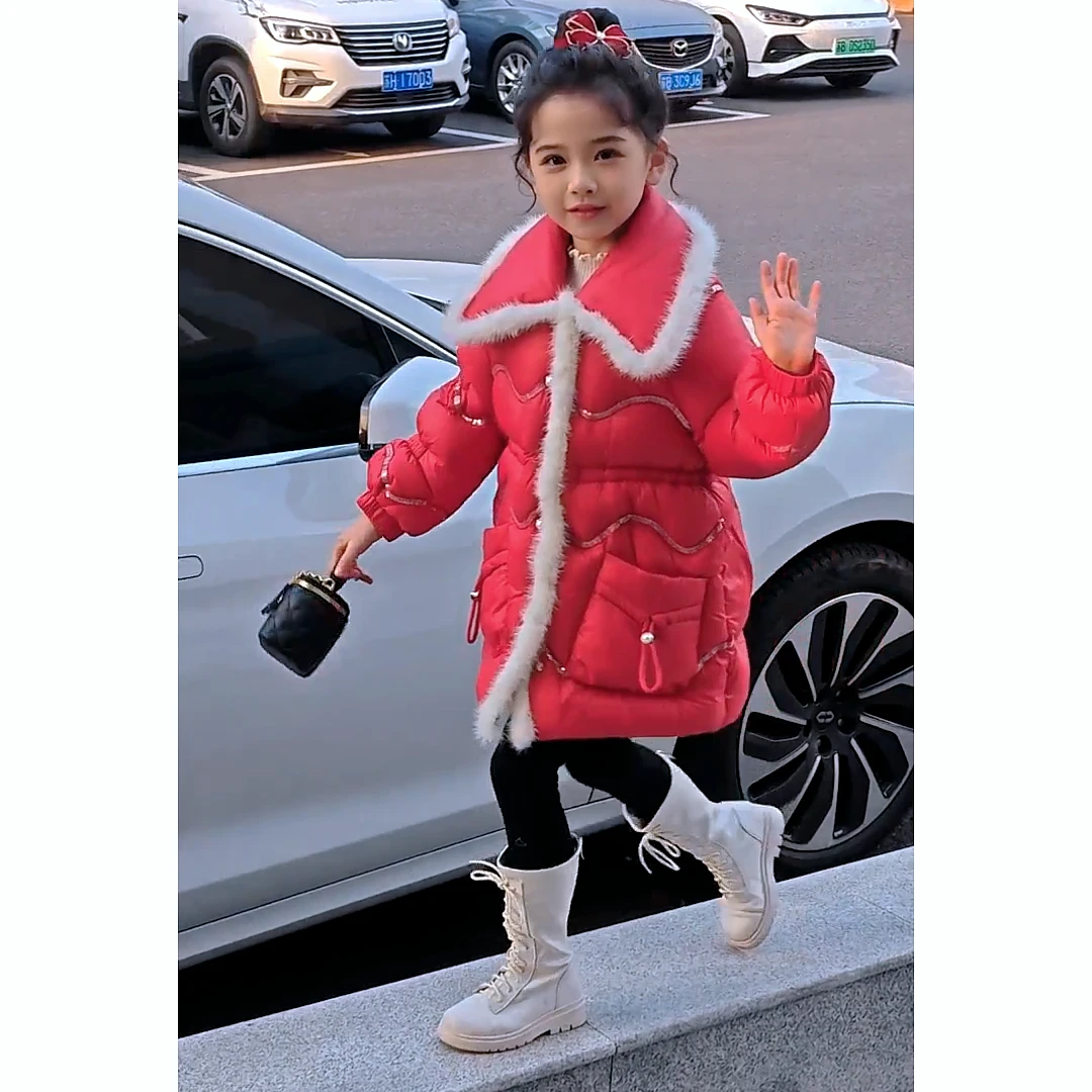 媛媛公主2023季女童中大童长款新国标白鸭绒公主羽绒服13415R391