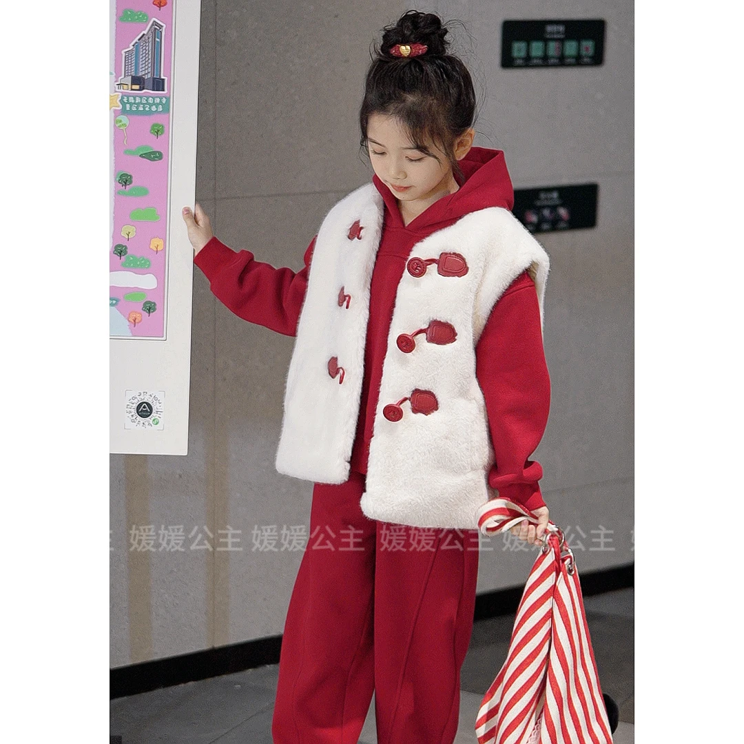 媛媛公主【白茶清欢】2025冬季女童气质百搭年货马甲14411R451