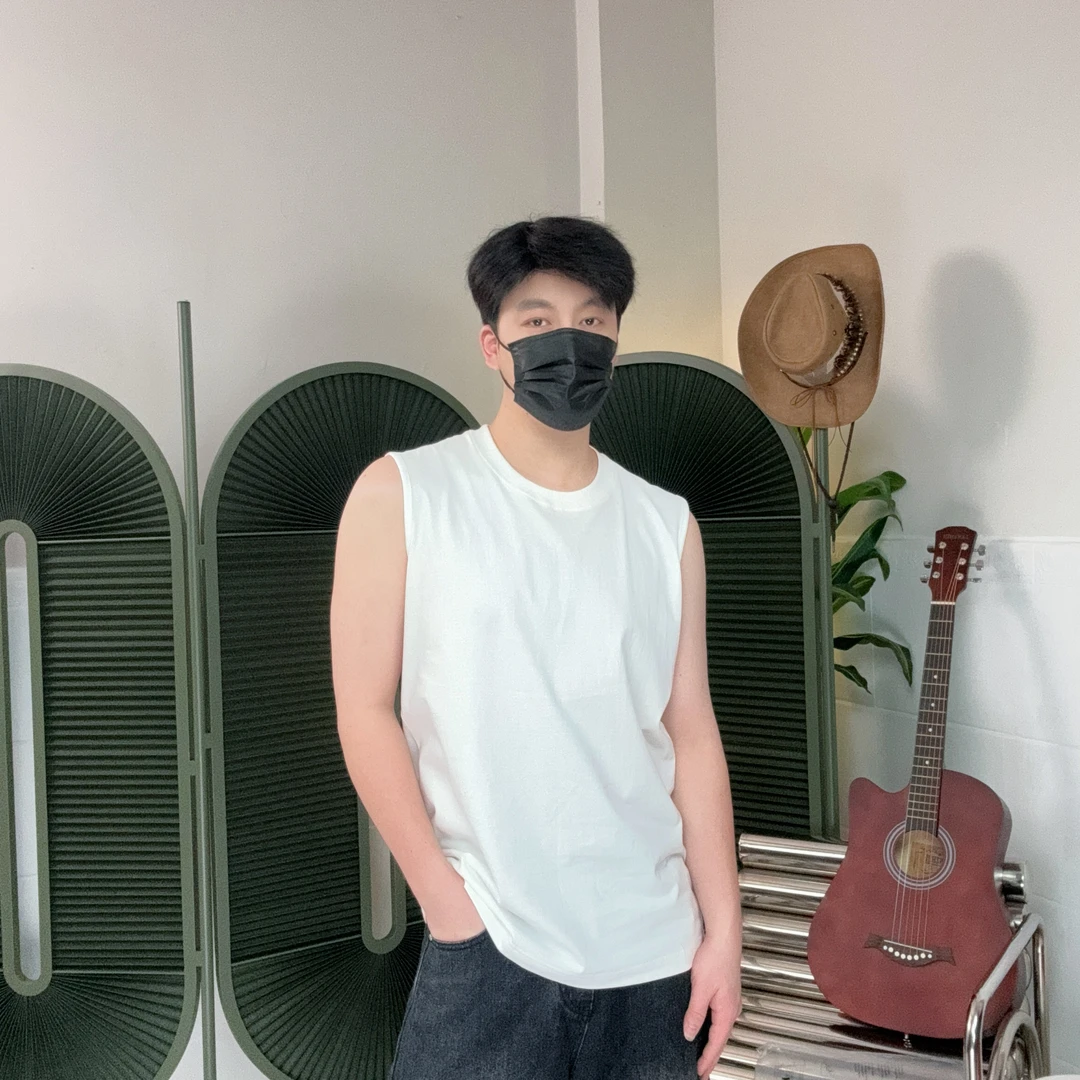 宽松百搭背心男休闲运动男士针织夏季简约纯色无袖设计师速干舒适