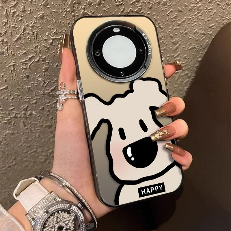 适用华为p60/p50手机壳苹果15promax腮红小狗mate60/50全包12卡通