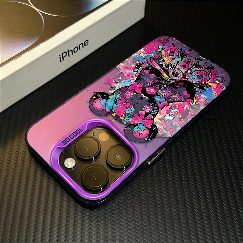 涂鸦潮牌熊适用苹果15Promax手机壳卡通iphone14创意17个性12磨砂