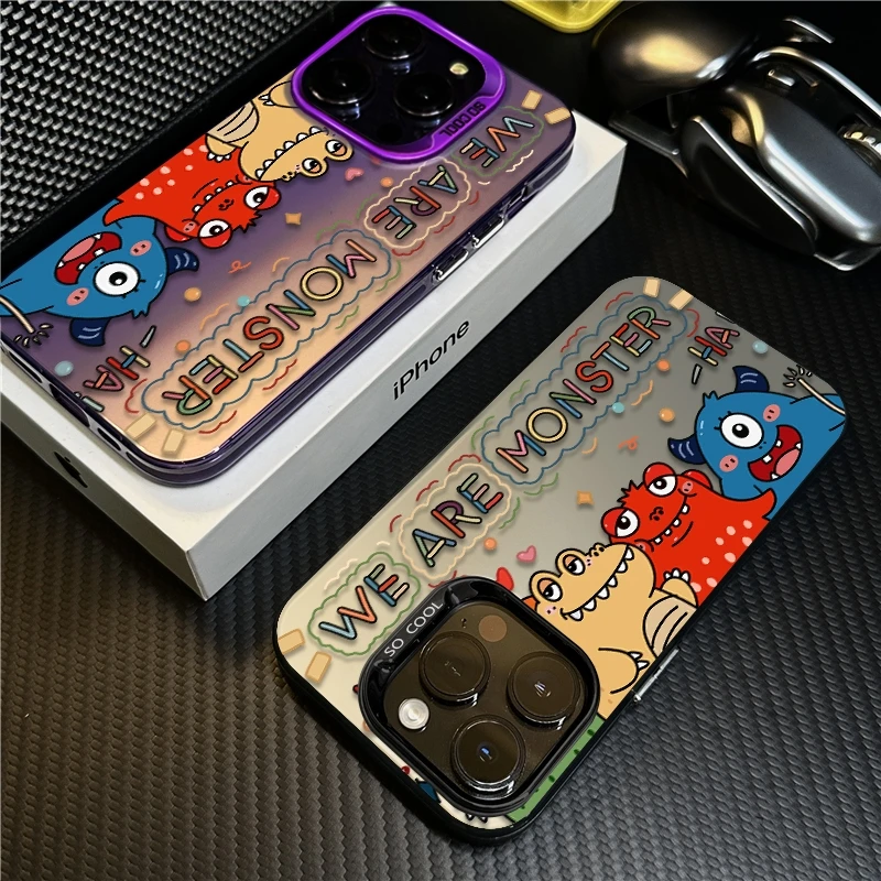 四只怪兽适用苹果16promax手机壳iPhone15防摔14保护套17创意卡通