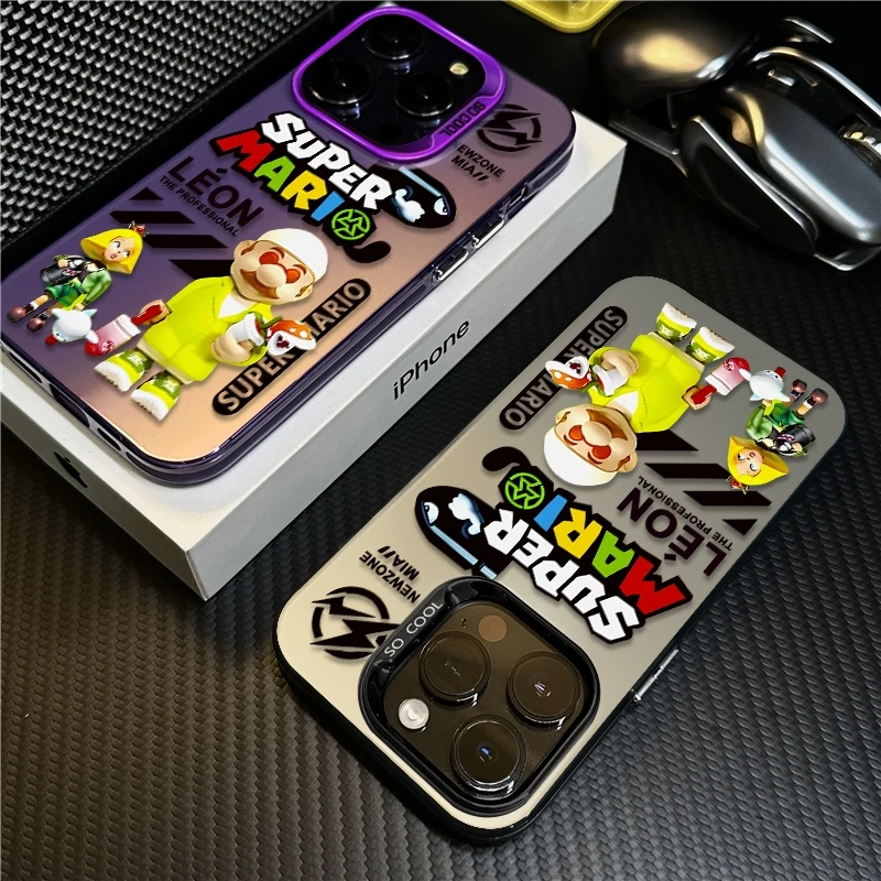 潮酷马里奥适用苹果16手机壳iPhone15promax创意14保护套17卡通12