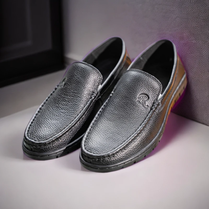 休闲真皮透气头层牛皮鞋软底防滑耐磨轻便套脚一脚蹬爸爸鞋厨师鞋