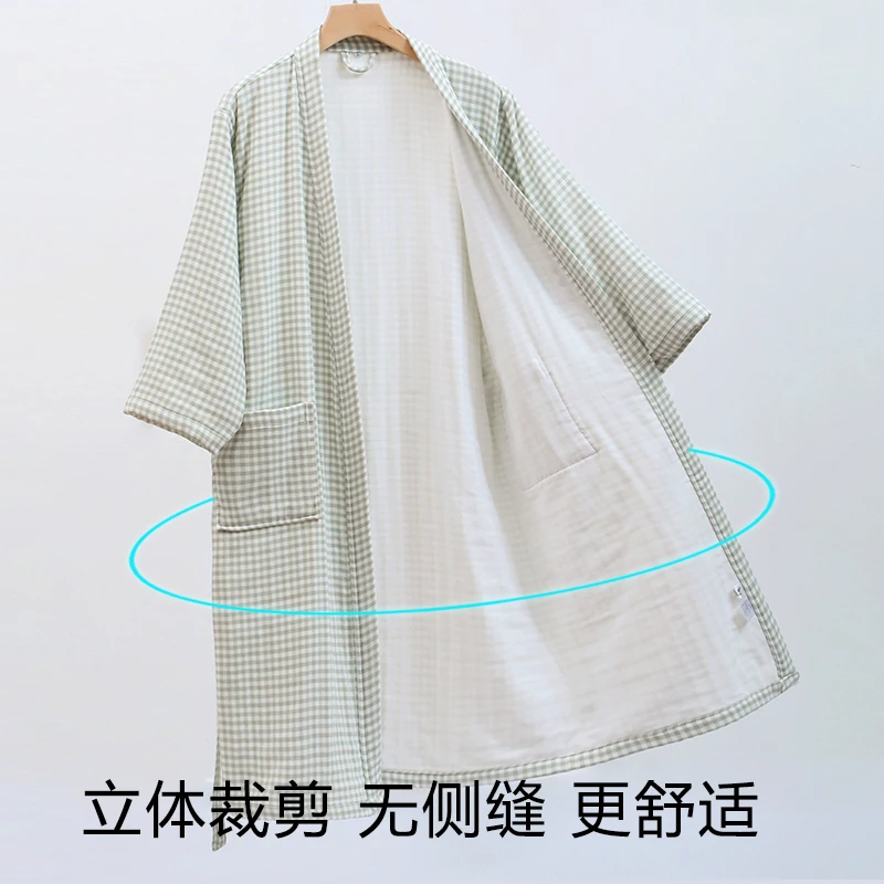 浴袍纯棉男女士成人吸水速干全棉纱布睡袍游泳可穿式浴巾高端浴衣