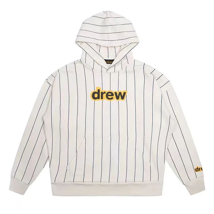 drew house secret字母海军蓝条纹连帽卫衣