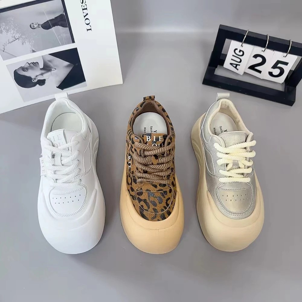 1158新款系带厚底豹纹舒适百搭时尚休闲鞋