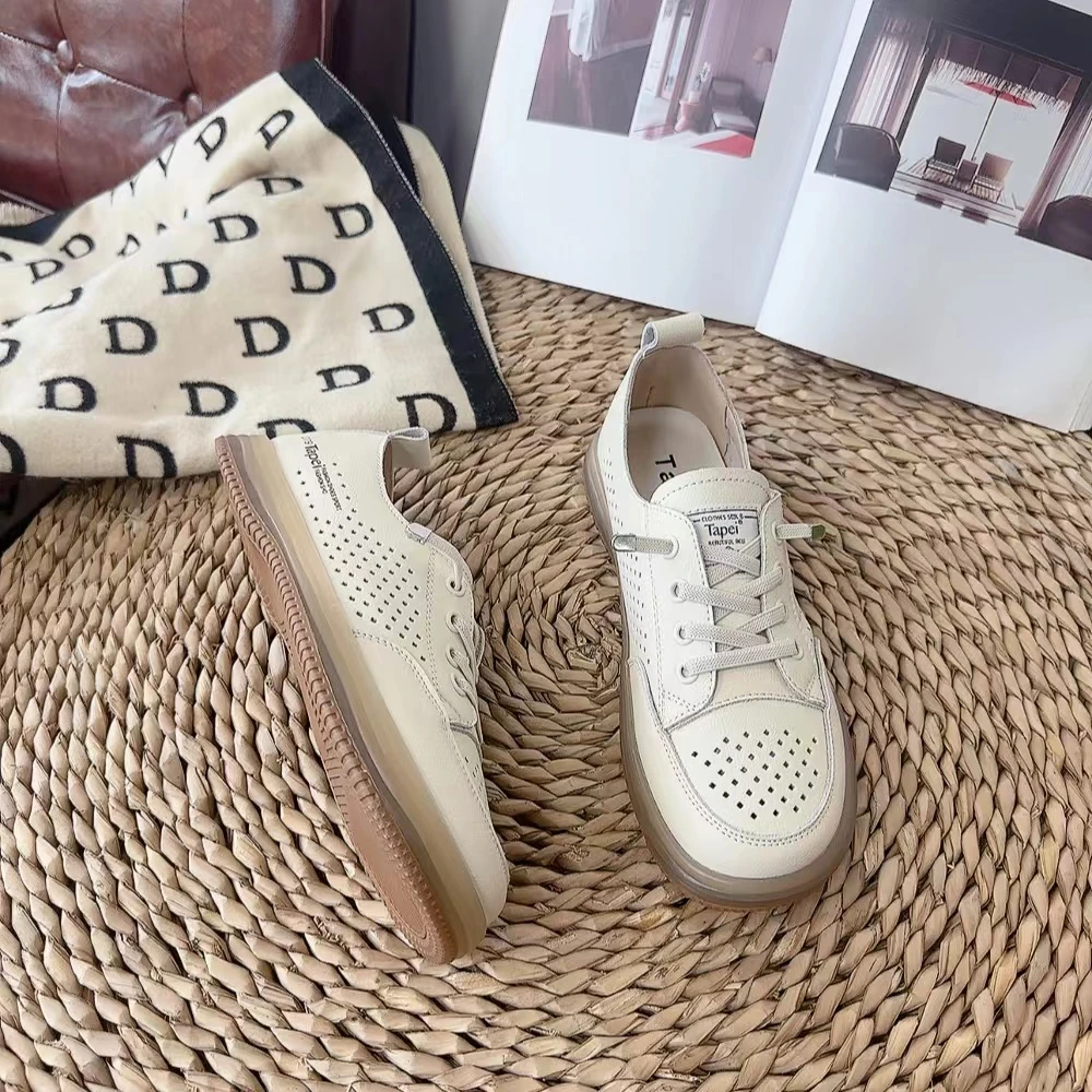 298-1新款镂空圆头软底舒适百搭小白鞋DD鞋