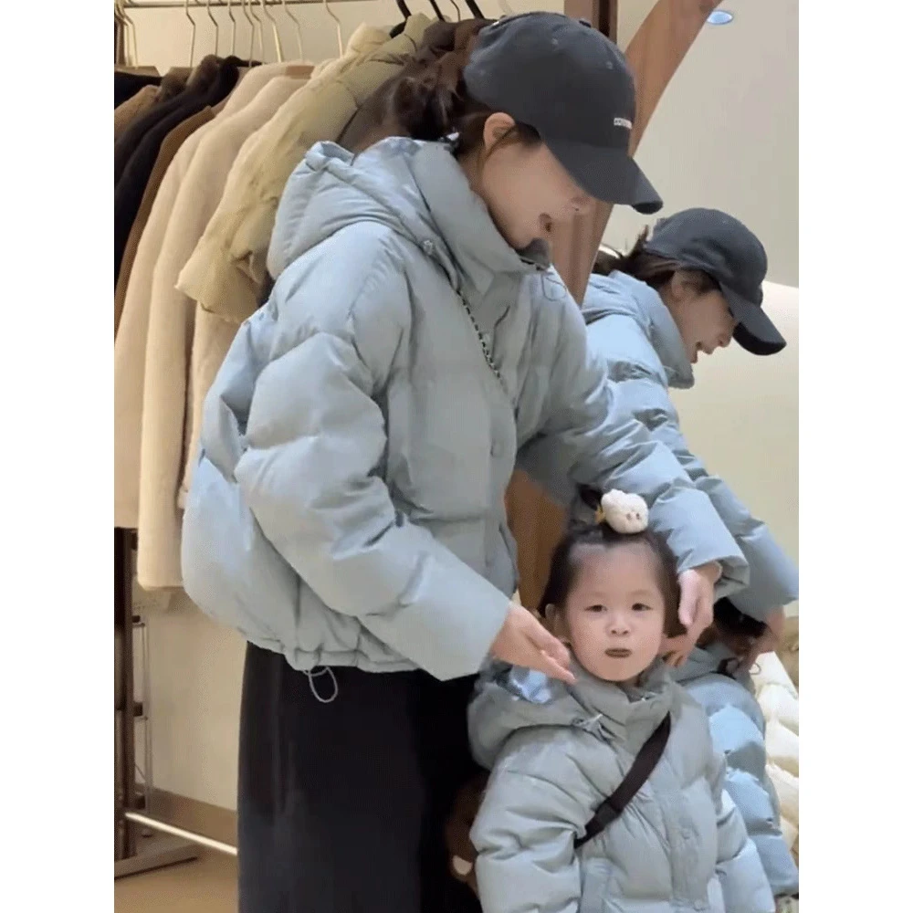 短款立领连帽羽绒服女冬季新款小个子宽松显瘦面包服外套