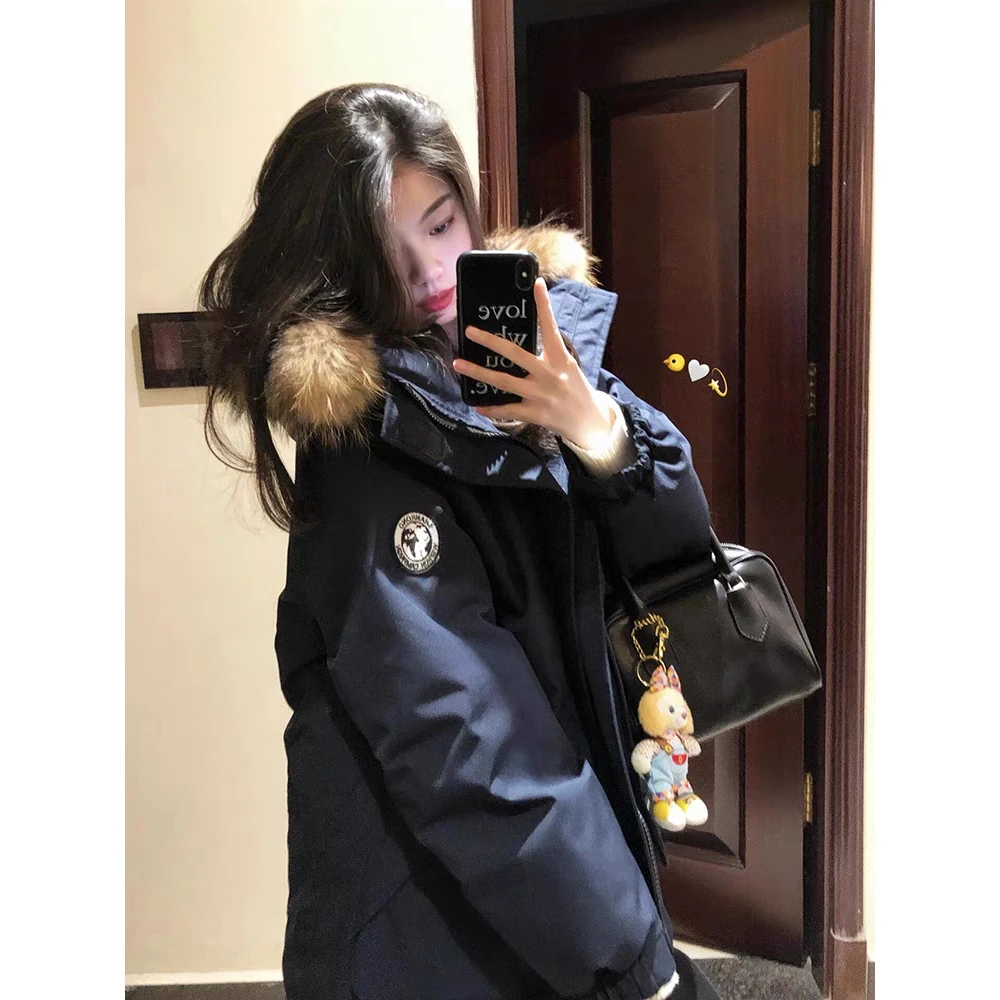 工装派克棉服女2025冬季新款加厚美式高级情侣大毛领棉衣外套