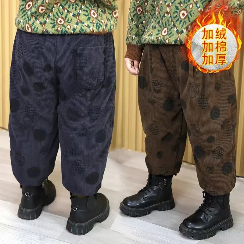 男女童棉裤冬季加厚2023新款一条过冬外穿保暖秋冬加绒休闲裤冬款