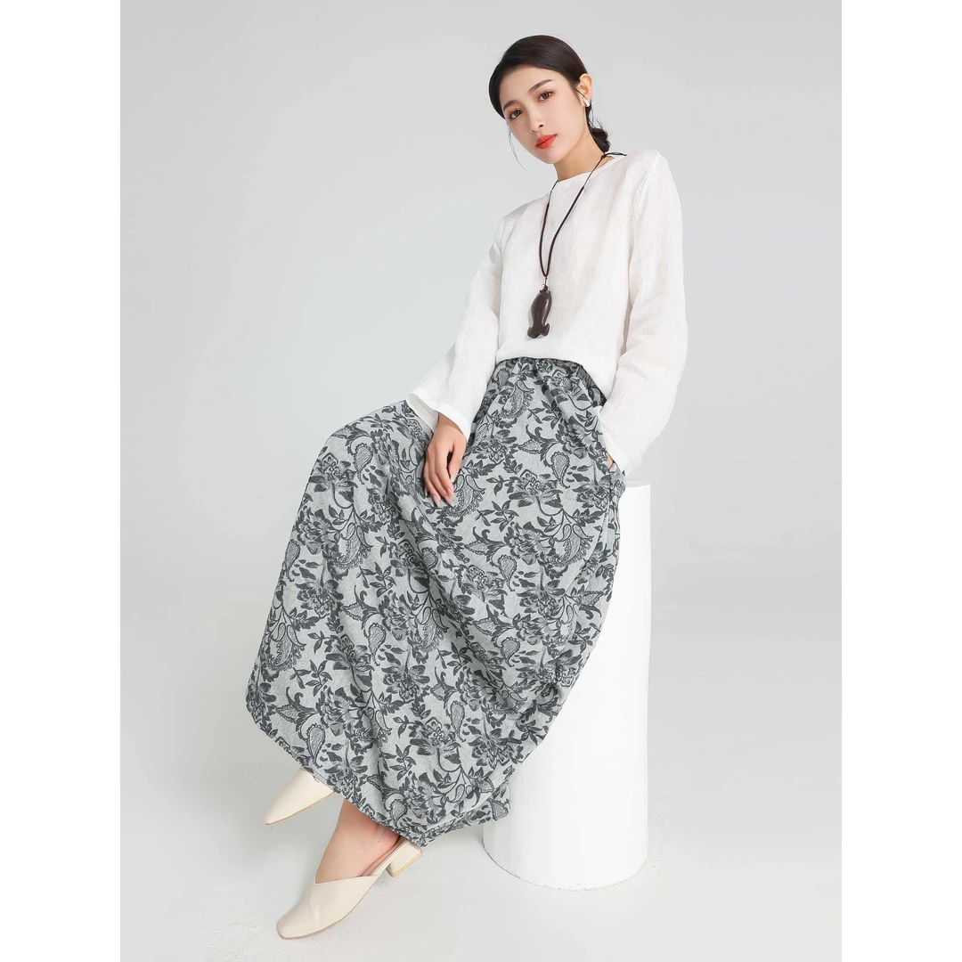 韩版通勤2024秋季T恤上衣慵懒风宽松遮肉显瘦半身裙两件套套装女