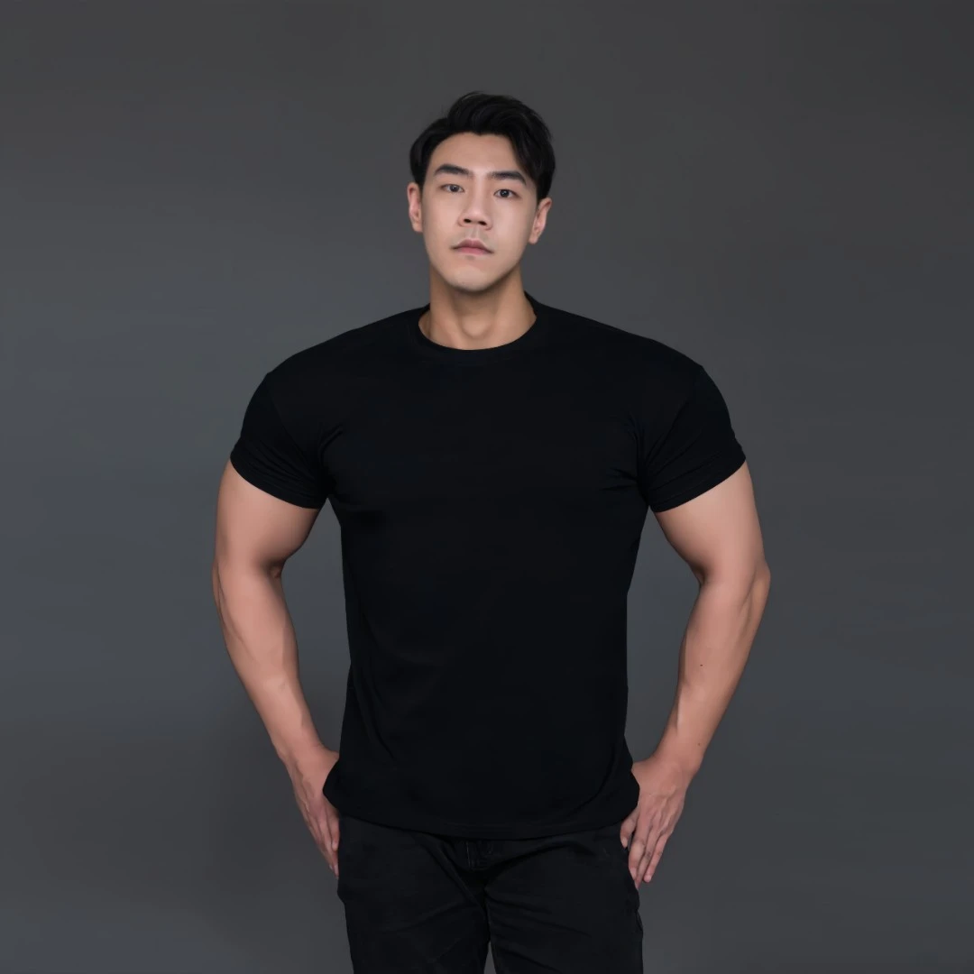 Outliner|纯棉收袖口显型显大挺阔纯色净版短袖日常健身男士短袖