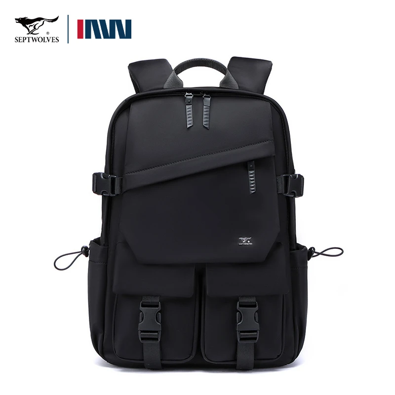 七匹狼轻便双肩包男新款百搭旅行背包潮牌通勤电脑包大学生书包WO