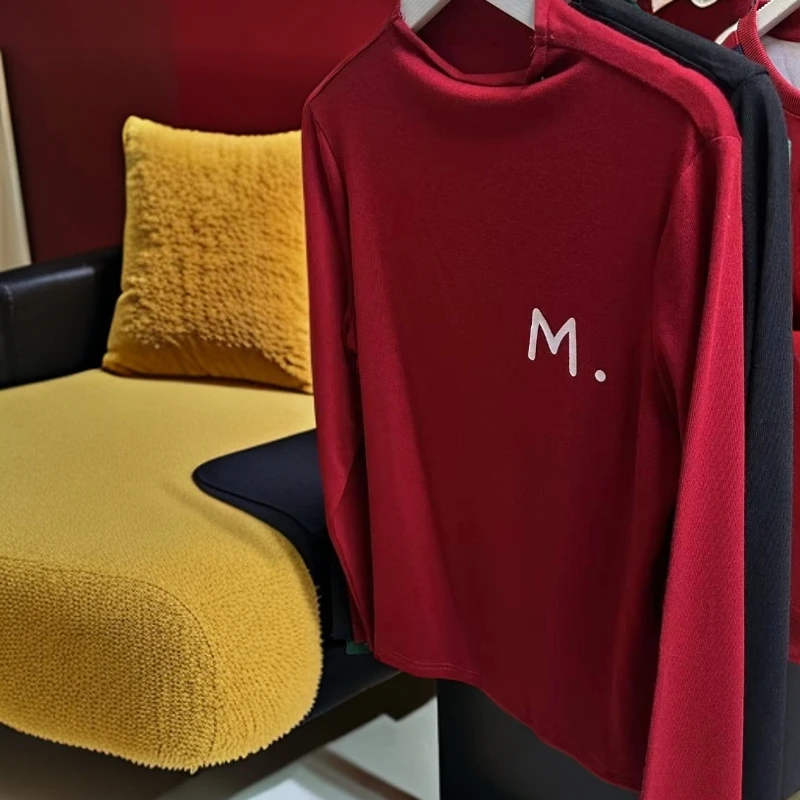 2024春秋新款时尚百搭显瘦弹力长袖T恤#5859【衣长58】