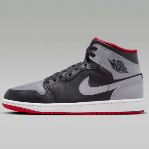 NIKE/耐克男子AIR JORDAN 1 MID时尚黑灰中帮休闲鞋 DQ8426-006