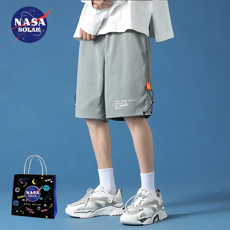 NASA solar短裤男士夏季沙滩速干冰丝五分裤男生宽松潮牌运动裤子