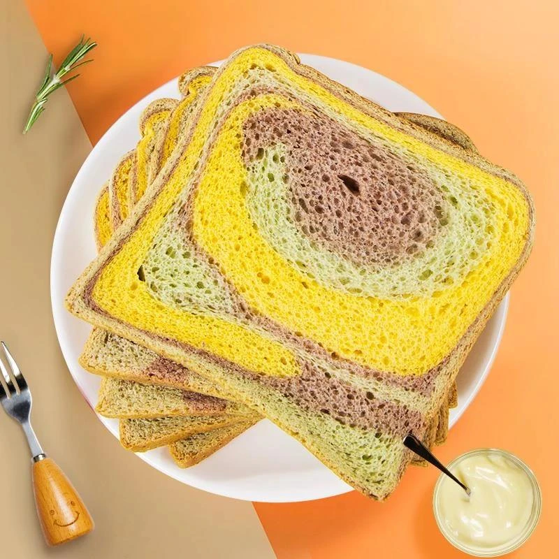 怡力彩虹全麦吐司黑麦南瓜抹茶面片代餐色整代早餐食品