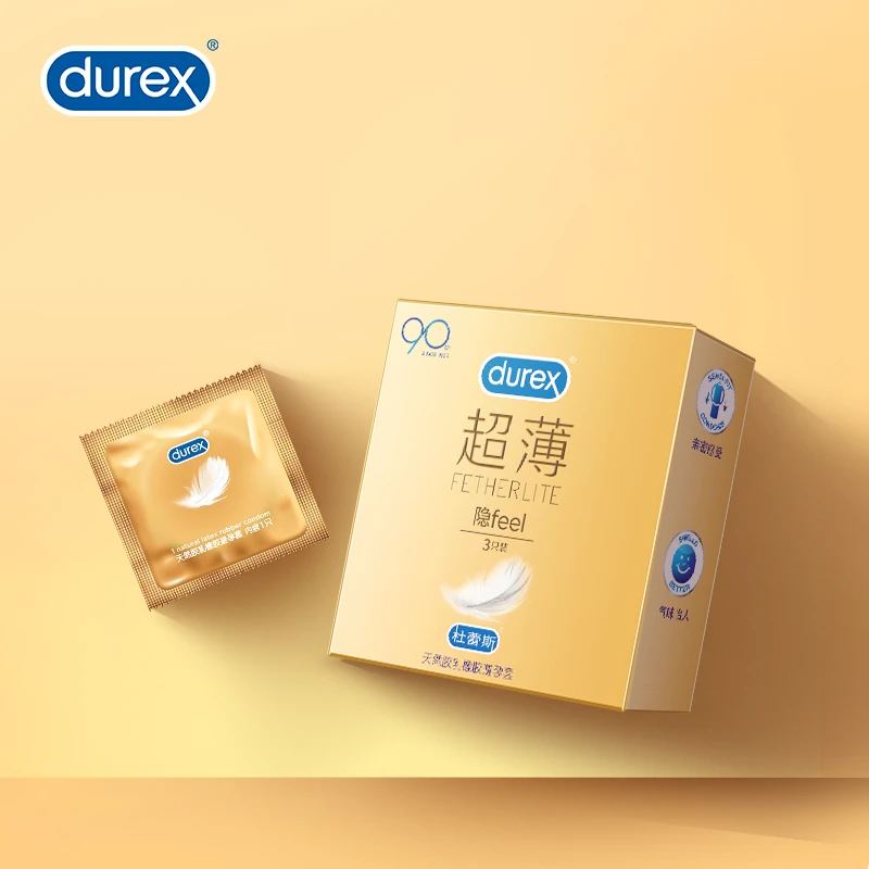 Durex/杜蕾斯焕金超薄润滑天然胶乳橡胶避孕套男用乳胶安全套隐形