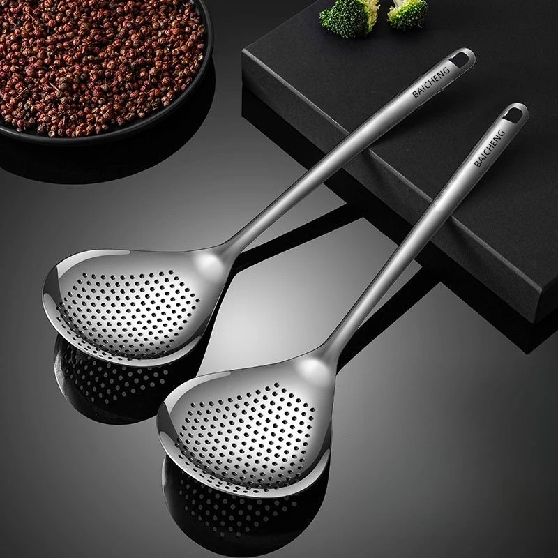 百承304不锈钢花椒漏勺家用厨房捞面条神器饺子面条捞勺沥水油炸